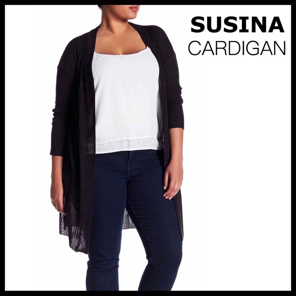 BLACK CARDI LONG LIGHTWEIGHT SUMMER CARDIGAN A2C - Picture 4 of 8